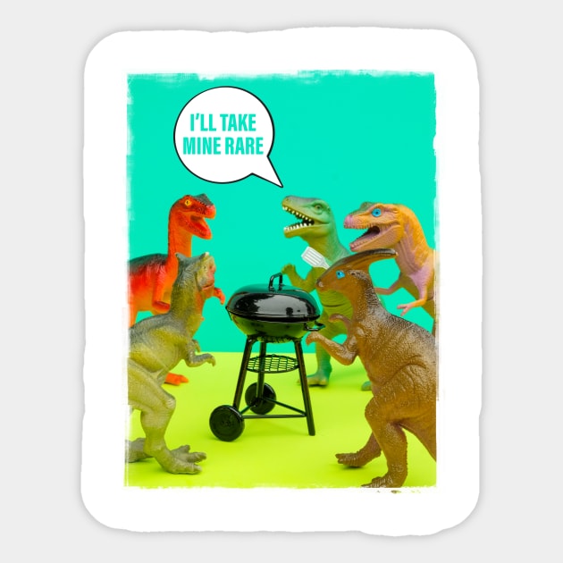 Dinosaur Barbecue Party Sticker by SWON Design